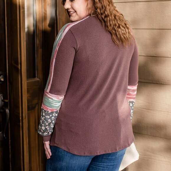 Ombre Stripes and Leopard Top - Picture 3 of 3